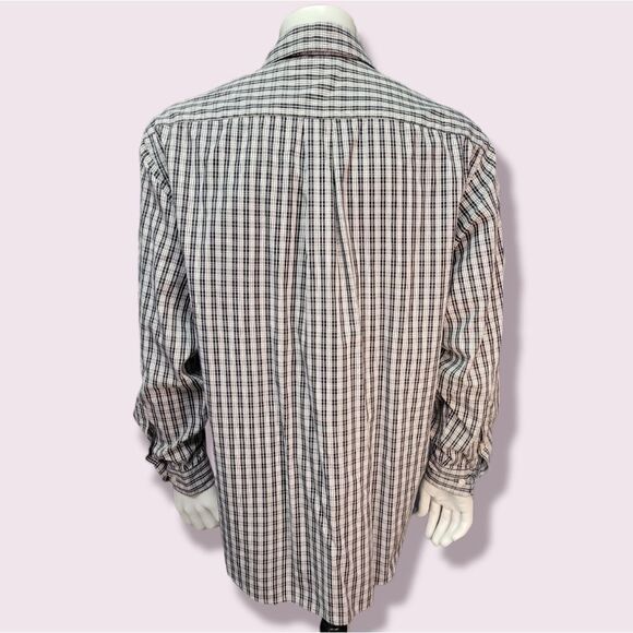 BLACK & white cherkered hathaway sport button down | size large - Picture 4 of 6